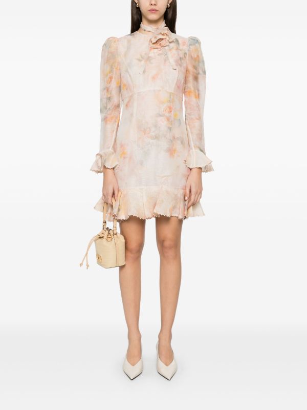 Browns ZIMMERMANN Crush Flower Mini Dress | Browns Day Dresses