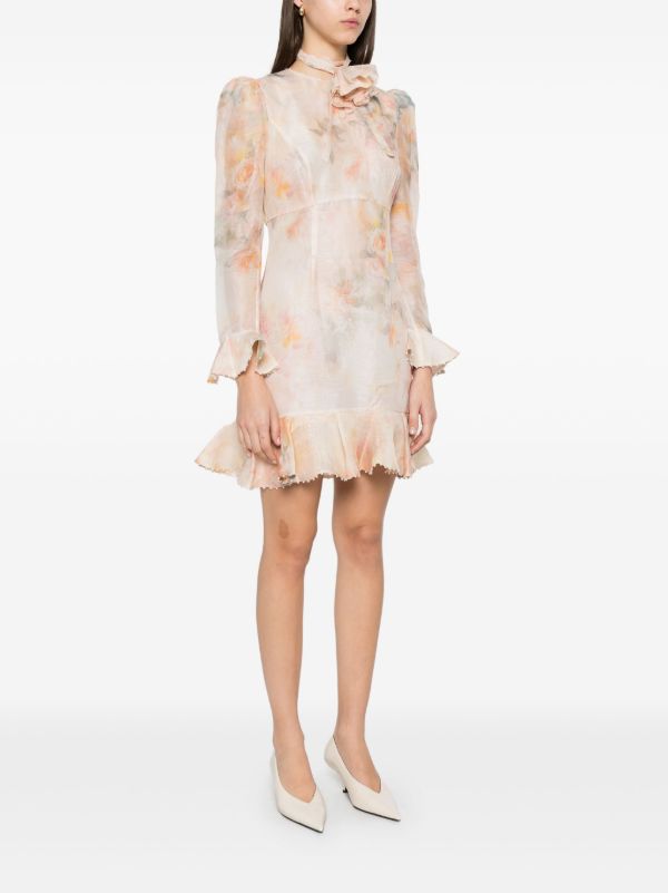 Browns ZIMMERMANN Crush Flower Mini Dress | Browns Day Dresses