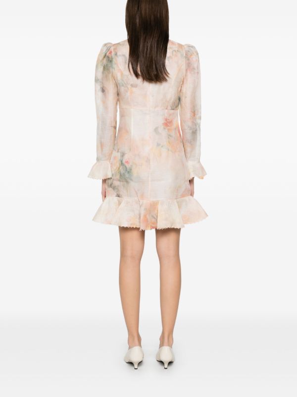 Browns ZIMMERMANN Crush Flower Mini Dress | Browns Day Dresses