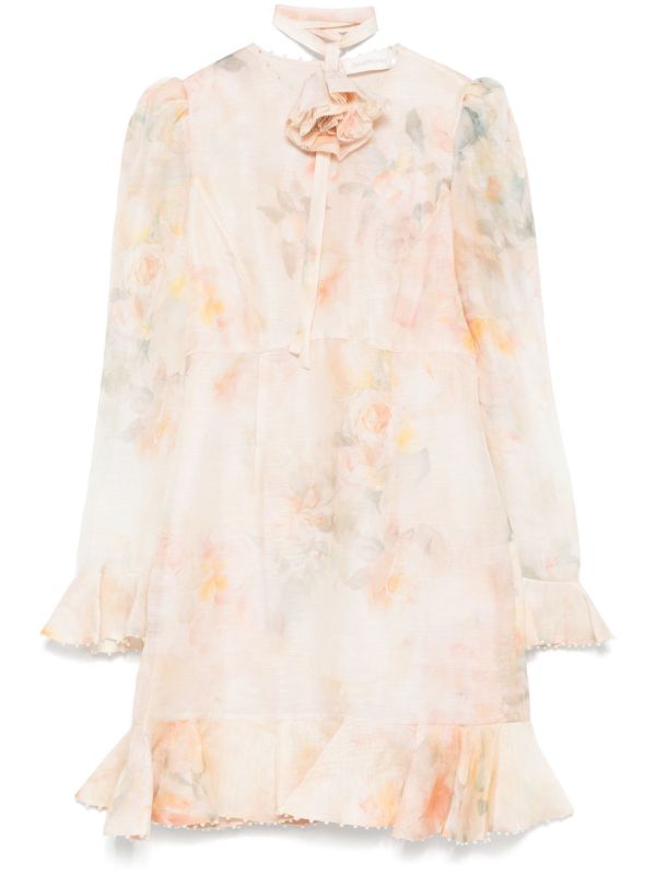 browns ZIMMERMANN Crush Flower Mini Dress | Browns Day Dresses
