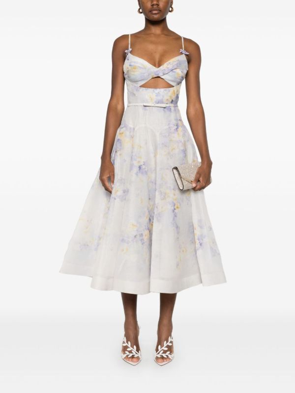 Browns ZIMMERMANN Crush Midi Dress | Browns Cocktail & Party Dresses