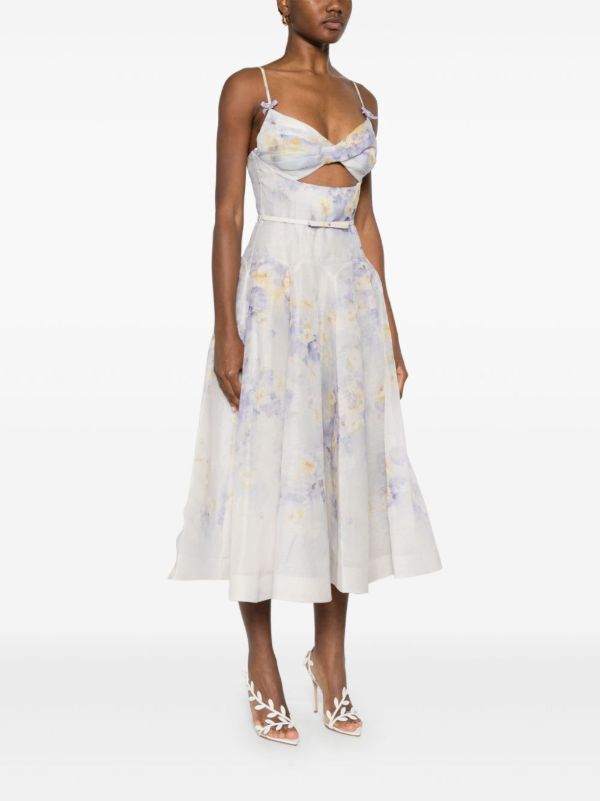 Browns ZIMMERMANN Crush Midi Dress | Browns Cocktail & Party Dresses