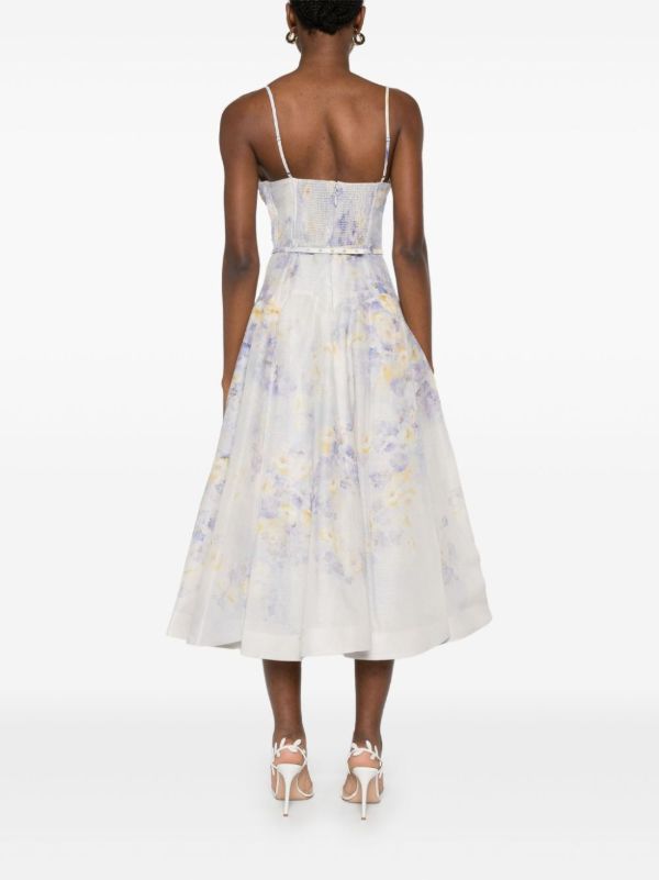 Browns ZIMMERMANN Crush Midi Dress | Browns Cocktail & Party Dresses