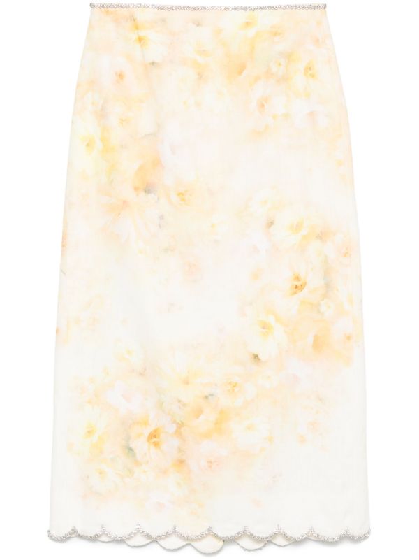 browns ZIMMERMANN Crush Midi Skirt | Browns Straight Skirts