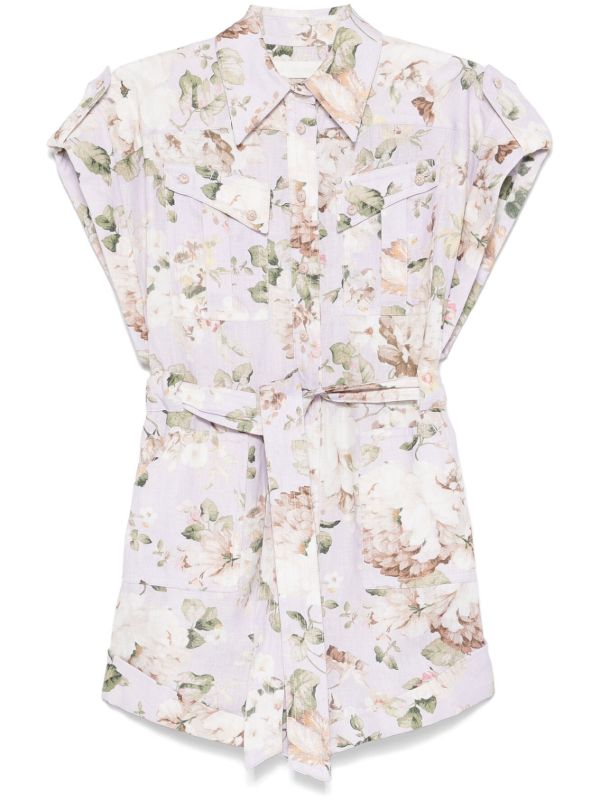 browns ZIMMERMANN Floral-Print Playsuit | Browns Playsuits