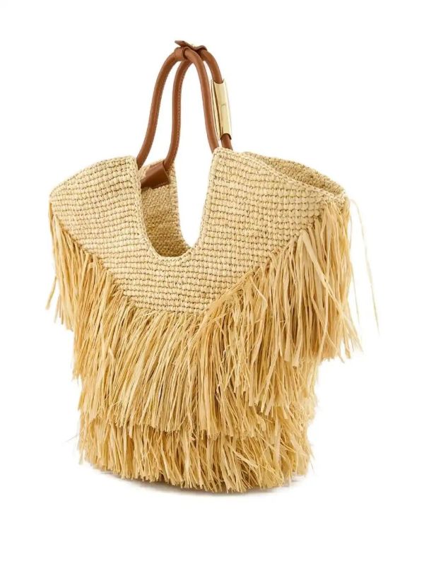 Browns ZIMMERMANN Fringed Straw Handbag | Browns Shoulder Bags