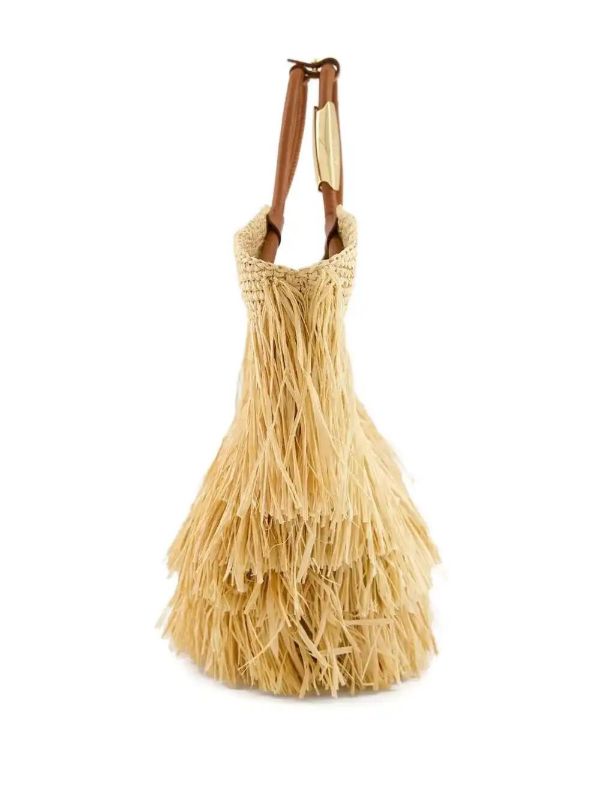 Browns ZIMMERMANN Fringed Straw Handbag | Browns Shoulder Bags