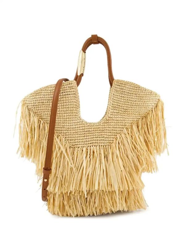browns ZIMMERMANN fringed straw handbag | Browns Shoulder Bags