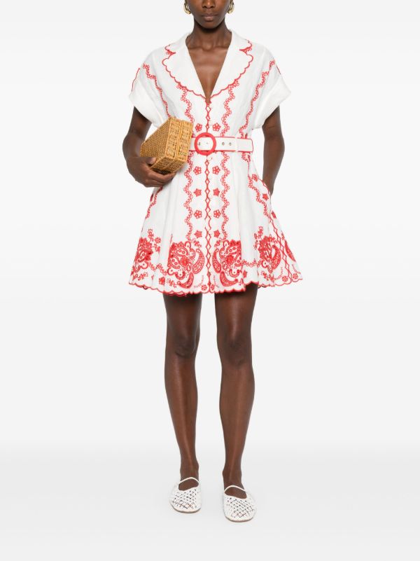 Browns ZIMMERMANN Lucky Embroidered Mini Dress | Browns Day Dresses