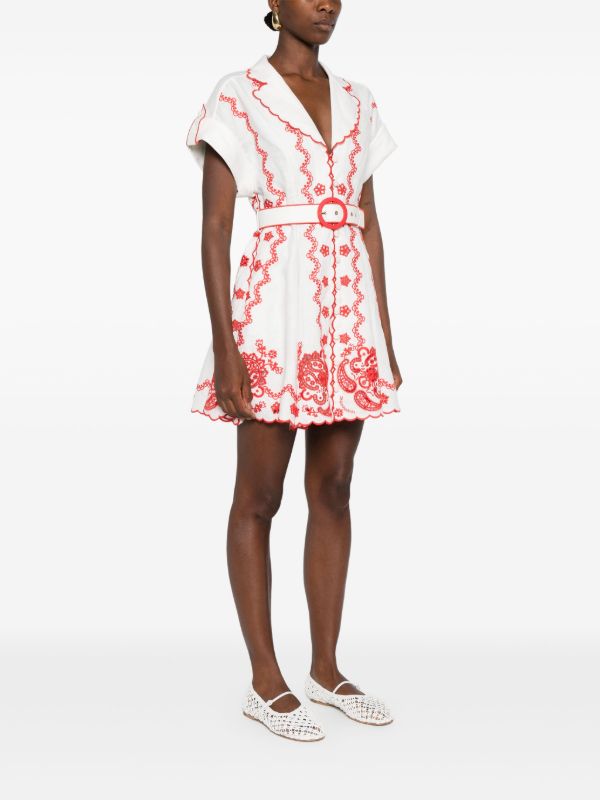 Browns ZIMMERMANN Lucky Embroidered Mini Dress | Browns Day Dresses