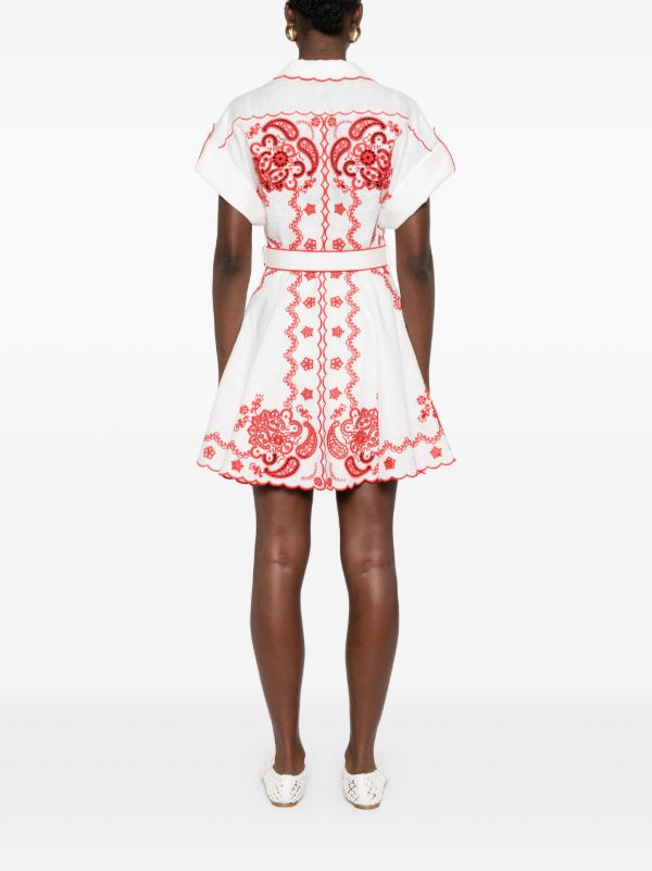 Browns ZIMMERMANN Lucky Embroidered Mini Dress | Browns Day Dresses