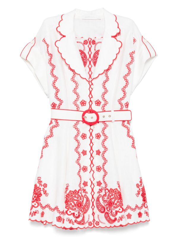 browns ZIMMERMANN Lucky Embroidered mini dress | Browns Day Dresses