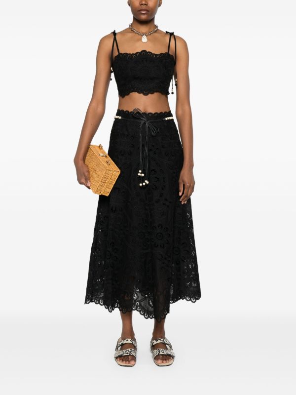 Browns ZIMMERMANN Rhiannon Midi Skirt | Browns A-Line Skirts