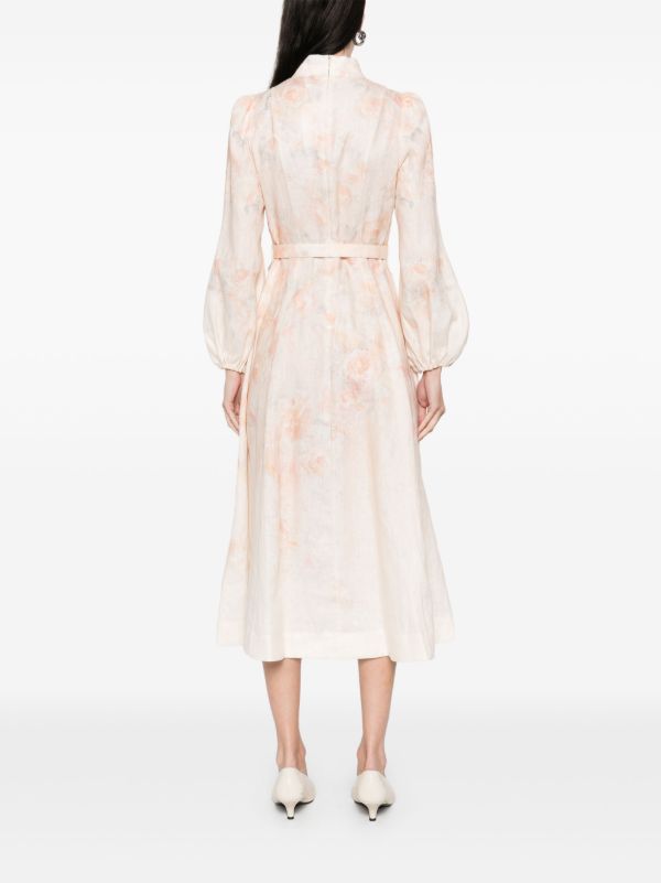 Browns ZIMMERMANN Rose-print Midi Dress | Browns Day Dresses