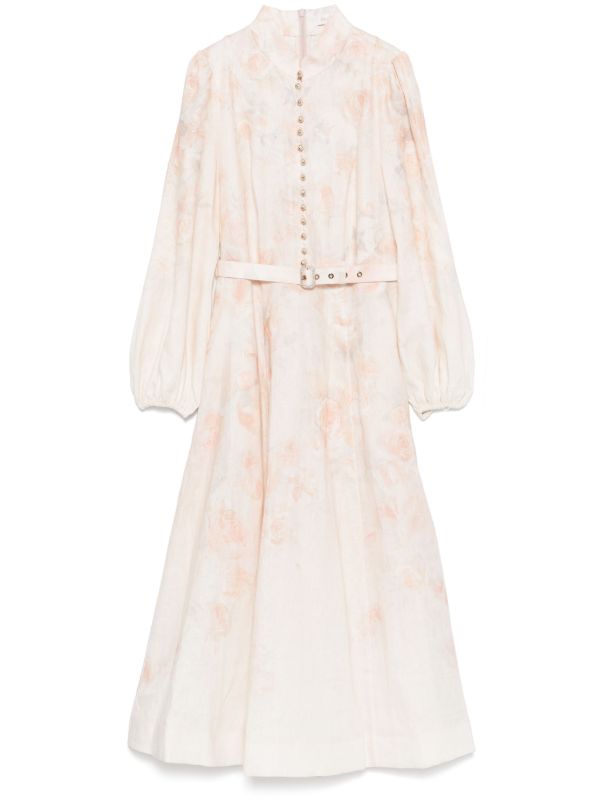 browns ZIMMERMANN rose-print midi dress | Browns Day Dresses