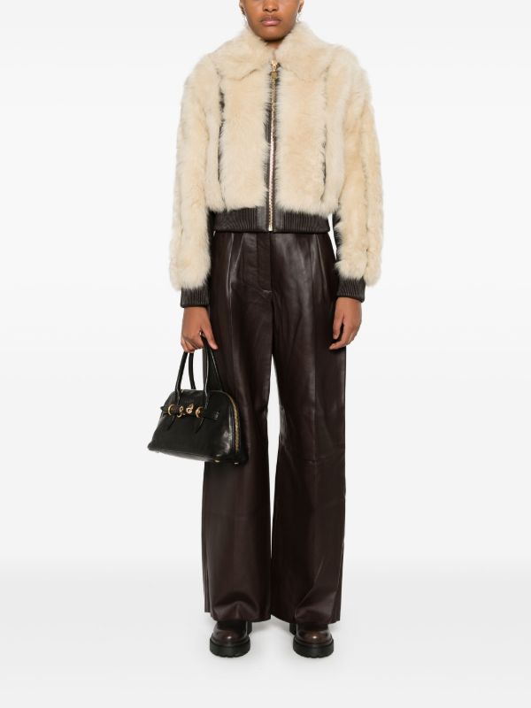 Browns ZIMMERMANN Wide-leg Leather Trousers | Browns Straight-Leg Pants