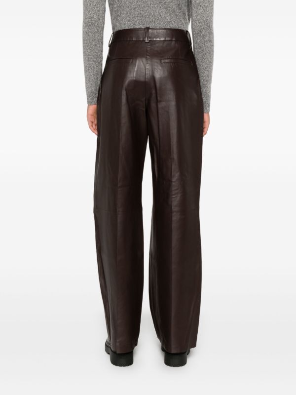 Browns ZIMMERMANN Wide-leg Leather Trousers | Browns Straight-Leg Pants