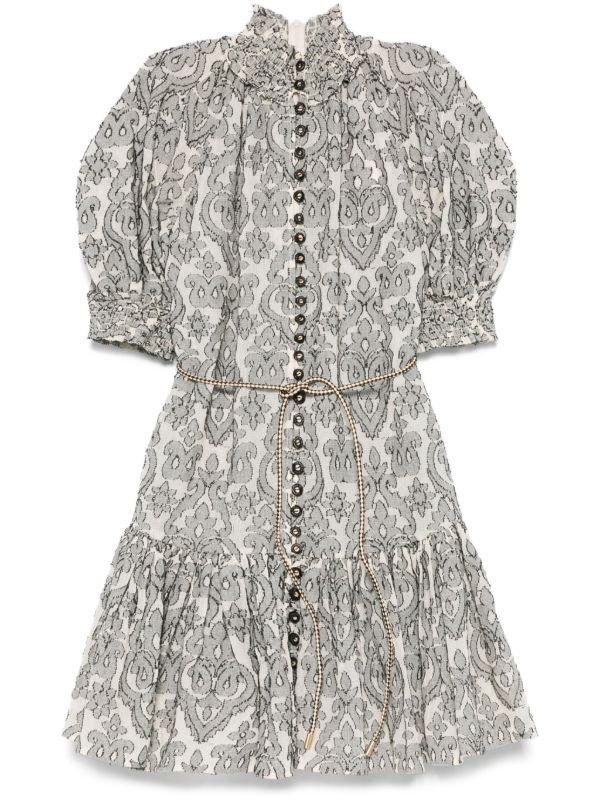 browns ZIMMERMANN Wylie Lantern Mini Dress | Browns Cocktail & Party Dresses