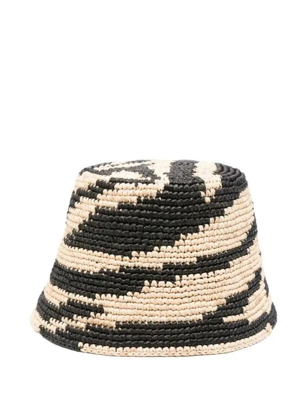 browns ZIMMERMANN zebra-pattern raffia hat | Browns Hats