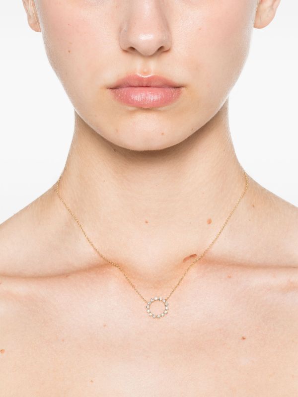 Browns Zoë Chicco 14K Gold Circle Diamond Necklace | Browns Fine Necklaces