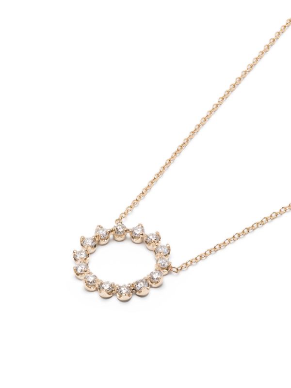 Browns Zoë Chicco 14K Gold Circle Diamond Necklace | Browns Fine Necklaces