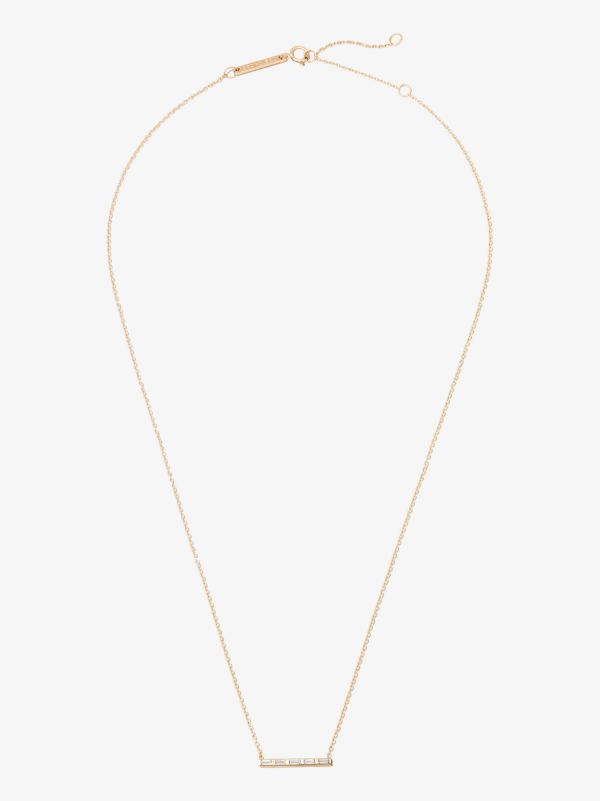 Browns Zoë Chicco 14K Yellow Gold Baguette Five Diamond Bar Necklace | Browns Fine Necklaces