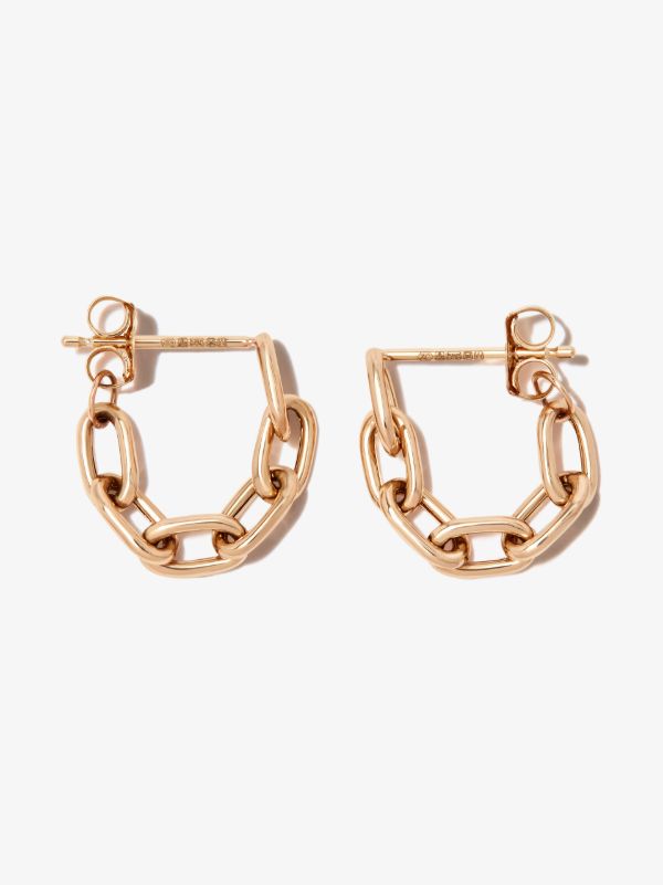 browns Zoë Chicco 14K yellow gold chain link huggie earrings | Browns Earrings