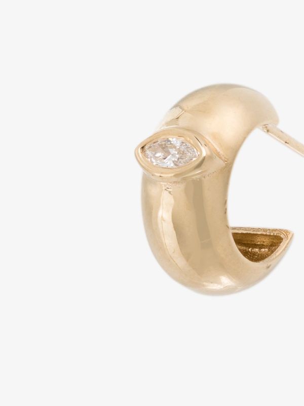 Browns Zoë Chicco 14K Yellow Gold Diamond Huggie Hoop Earrings | Browns Fine Earrings