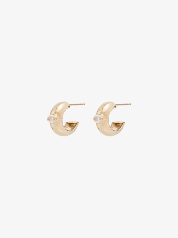 browns Zoë Chicco 14K yellow gold diamond huggie hoop earrings | Browns Fine Earrings