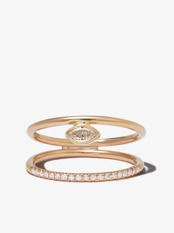 Browns Zoë Chicco 14K Yellow Gold Double Band Diamond Ring | Browns Fine Rings