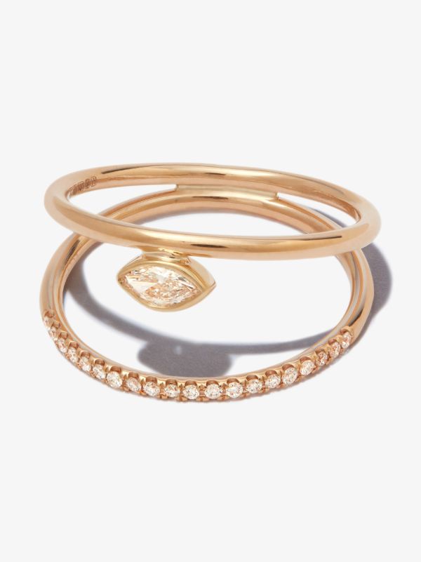 browns Zoë Chicco 14K yellow gold double band diamond ring | Browns Fine Rings