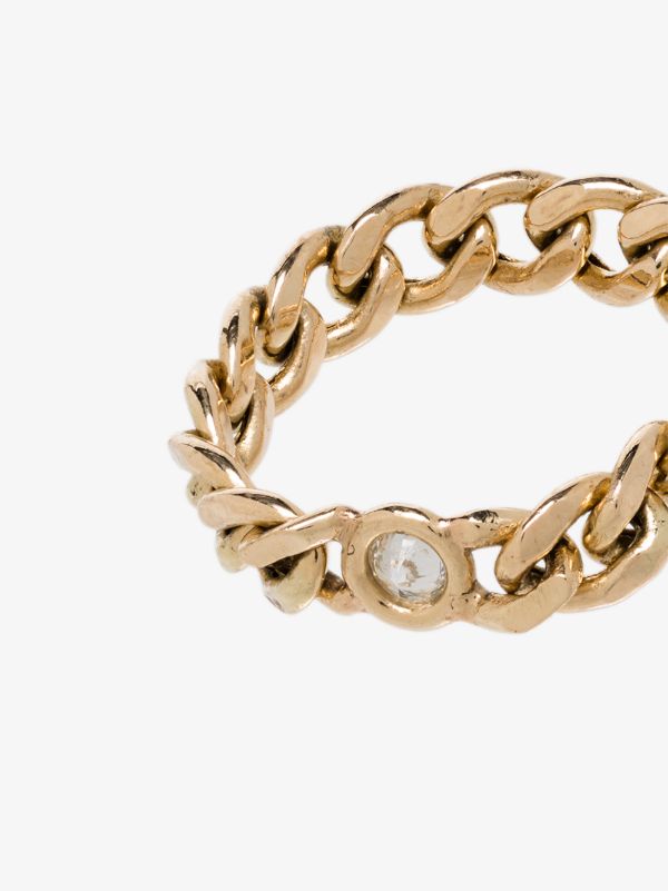 Browns Zoë Chicco 14K Yellow Gold Medium Curb Chain Diamond Ring | Browns Fine Rings