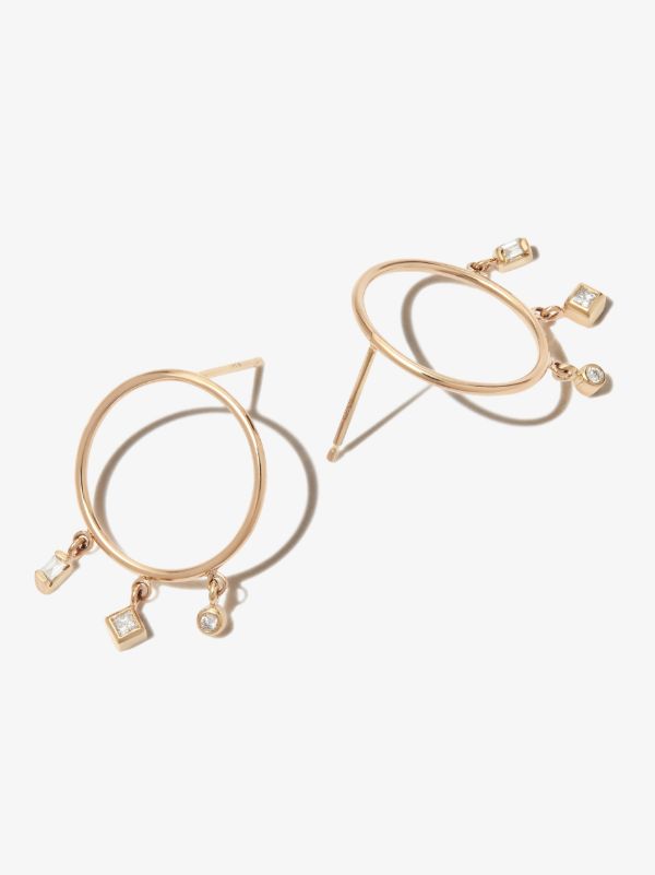 Browns Zoë Chicco 14K Yellow Gold Medium Diamond Hoop Earrings | Browns Fine Earrings