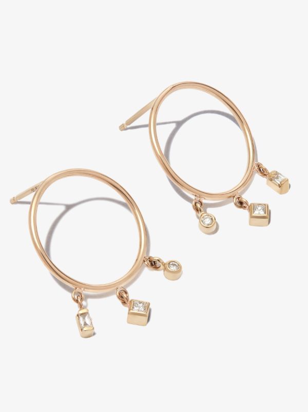 Browns Zoë Chicco 14K Yellow Gold Medium Diamond Hoop Earrings | Browns Fine Earrings