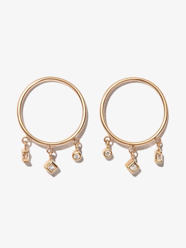 browns Zoë Chicco 14K yellow gold medium diamond hoop earrings | Browns Fine Earrings