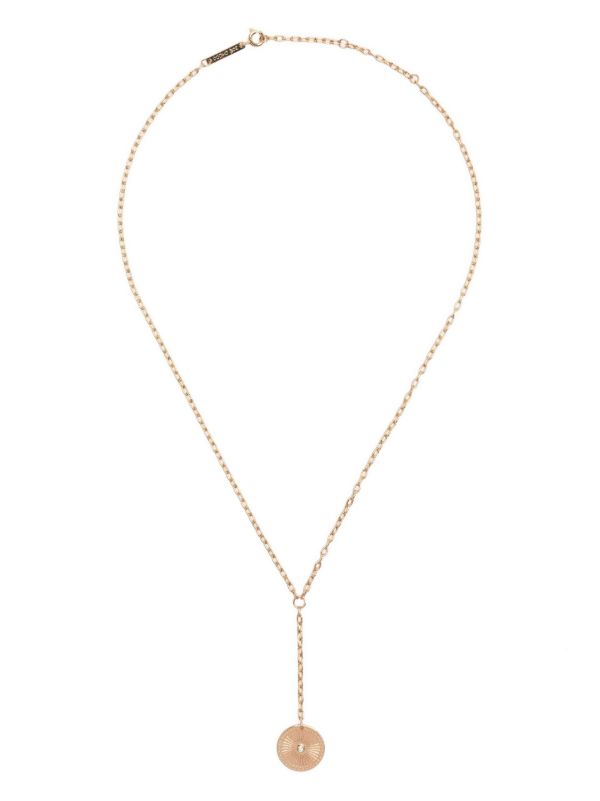 Browns Zoë Chicco 14K Yellow Gold Small Sunbeam Medallion Diamond Necklace | Browns Fine Necklaces