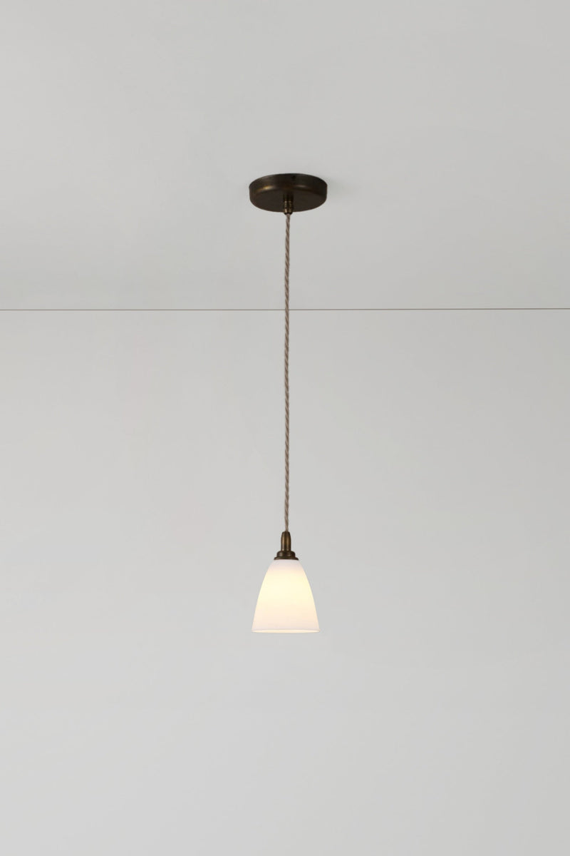 btc Antique Brass Medium Dome Pendant Natural White