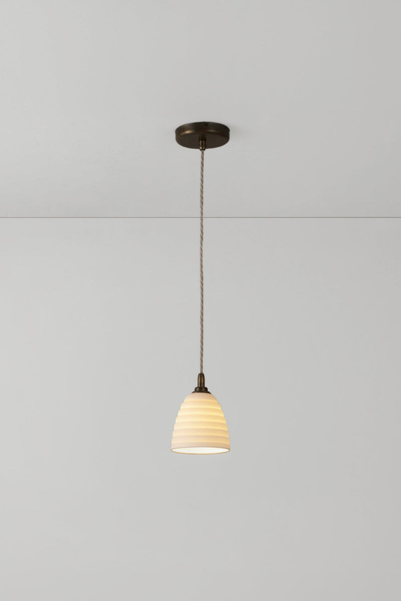 btc Antique Brass Bibendum Pendant Natural White