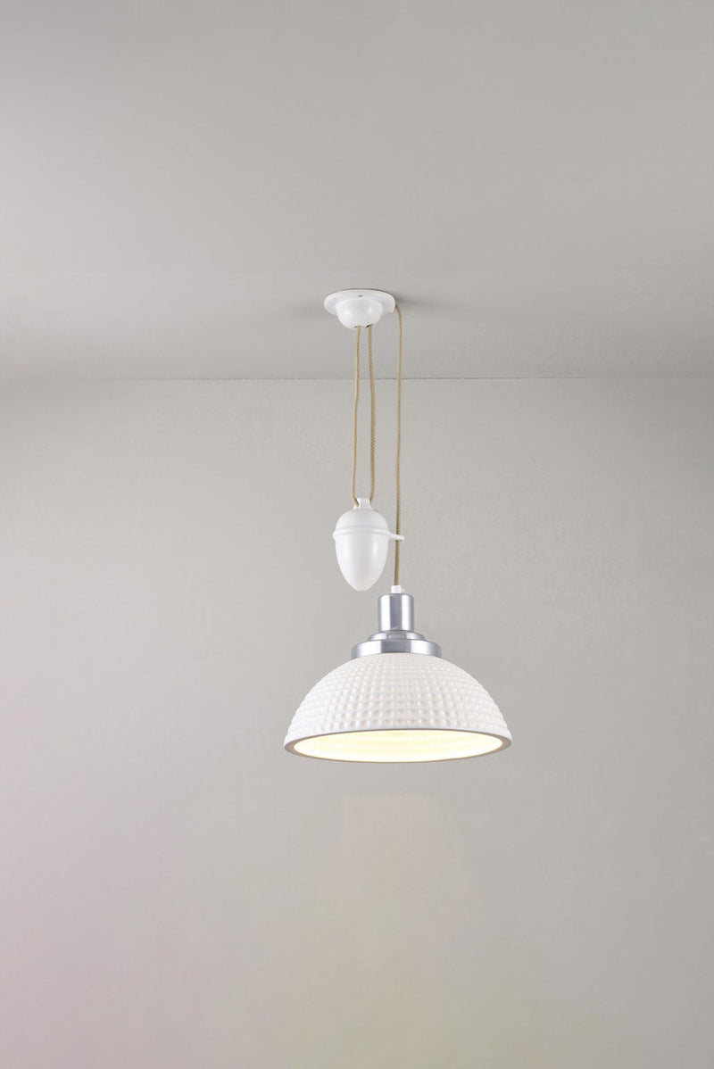 btc Cosmo Dimple Rise & Fall Pendant Natural White