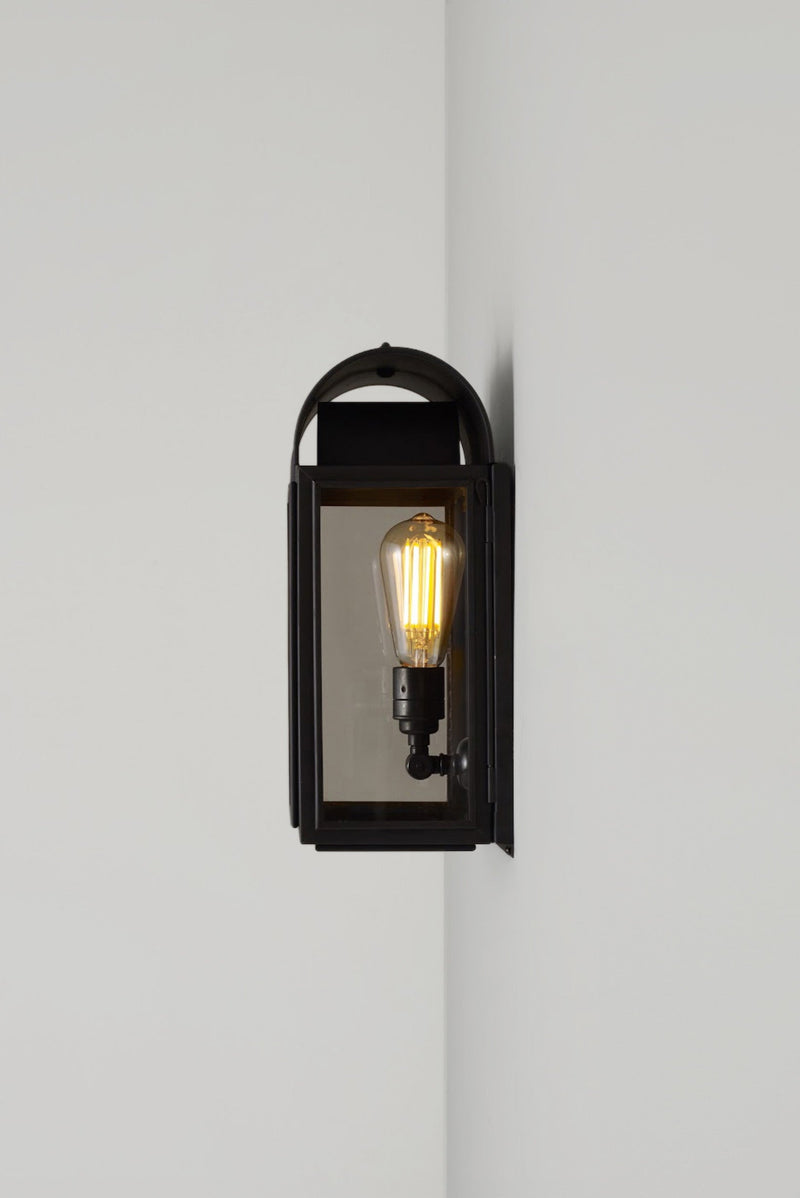 Btc Domed Box Wall Light Weathered Brass / Clear