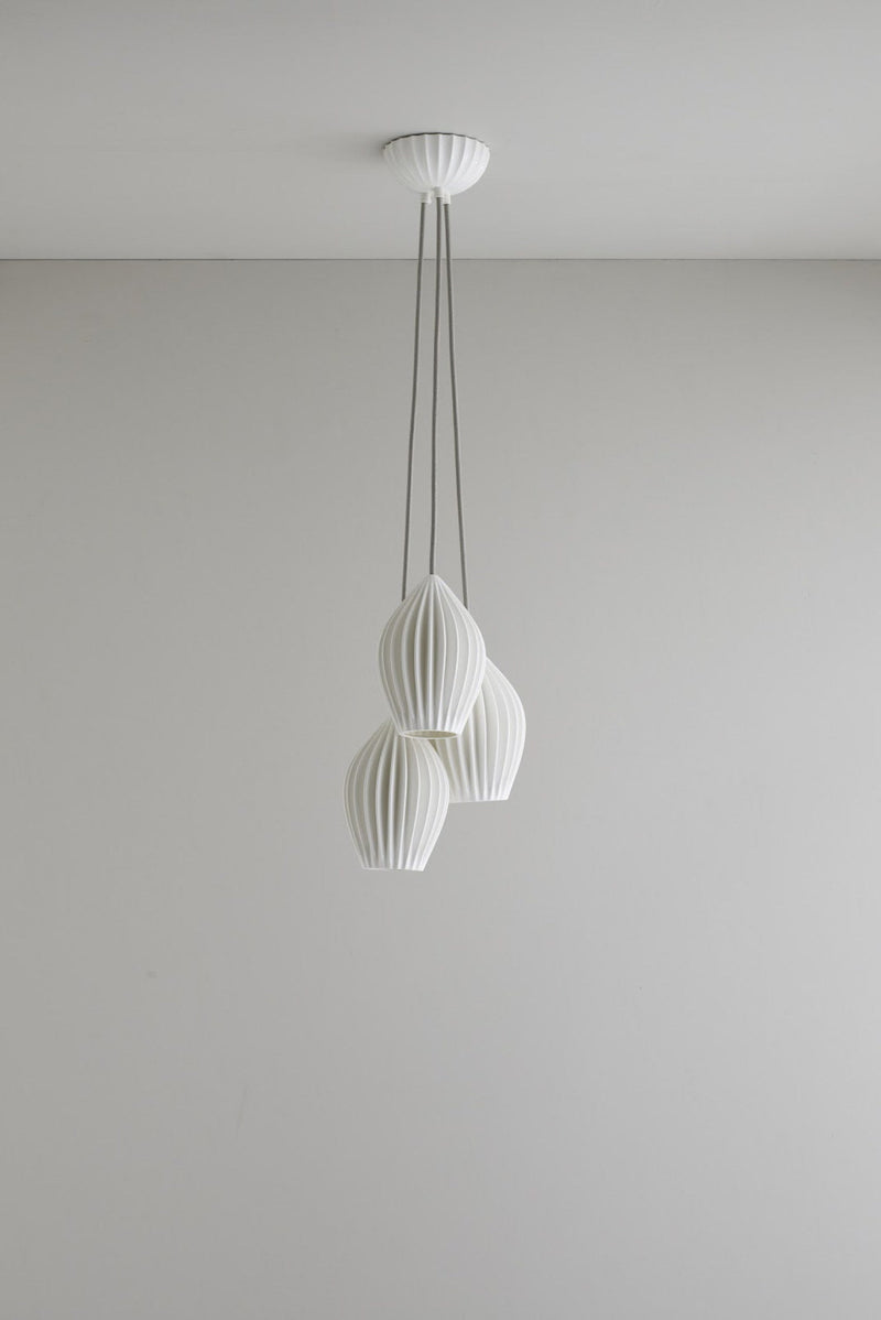 btc Fin Pendant Grouping of 3 Natural White