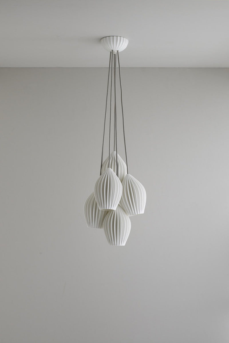 btc Fin Pendant Grouping of 5 Natural White