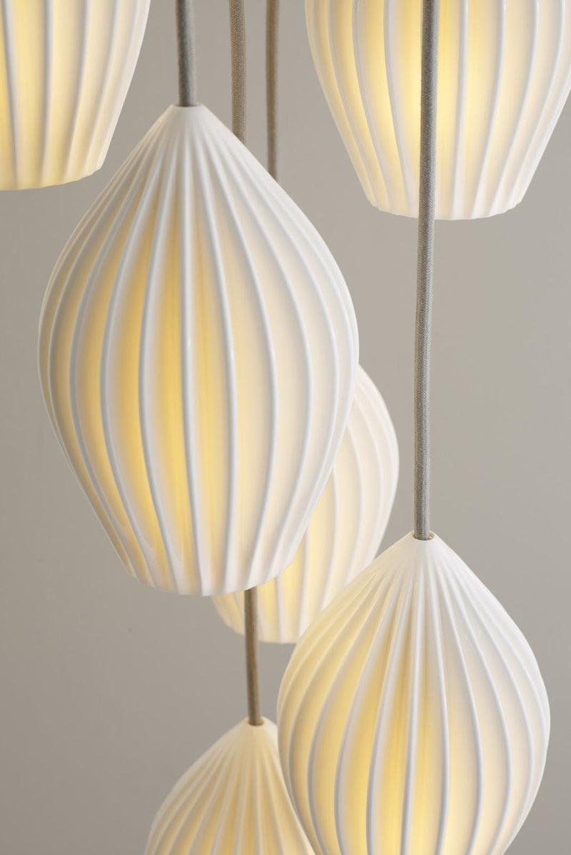 Btc Fin Pendant Grouping Of 7 Natural White