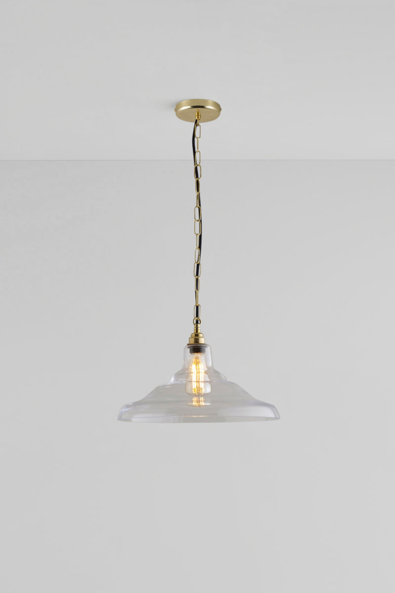 Btc Glass School Pendant Light Size 2 Brass / Opal