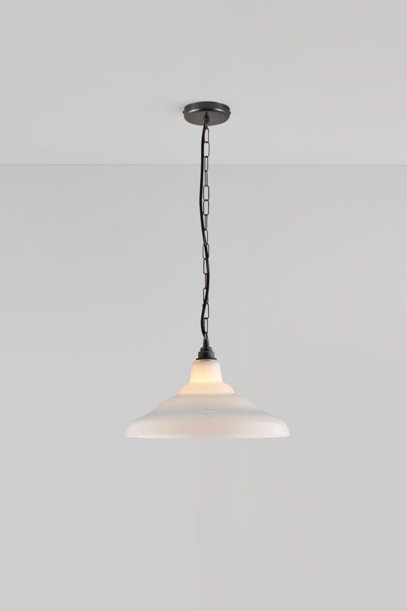 Btc Glass School Pendant Light Size 2 Brass / Opal