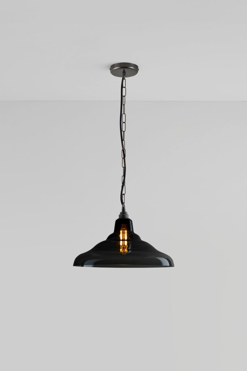 btc Glass School Pendant Light Size 2 Brass / Opal