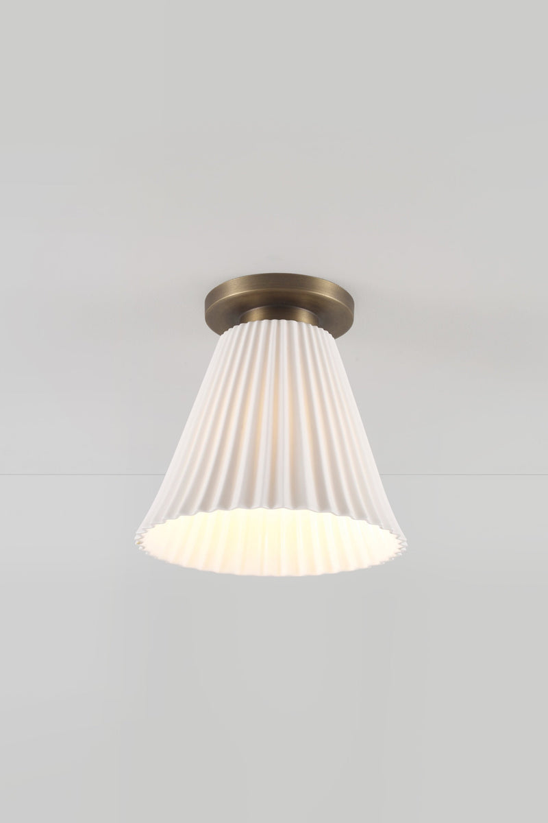 btc Hector Pleat Large Ceiling Light Antique Brass