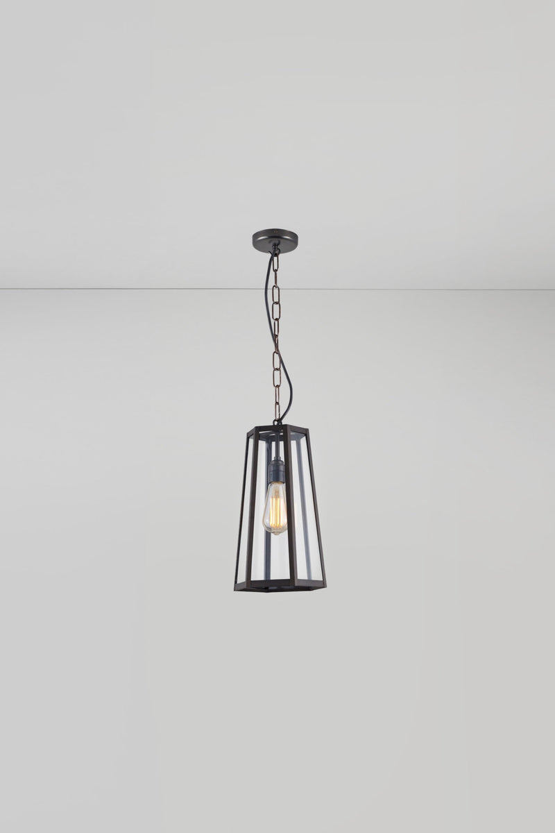 Btc Hex Pendant 7651 Weathered Brass / Clear