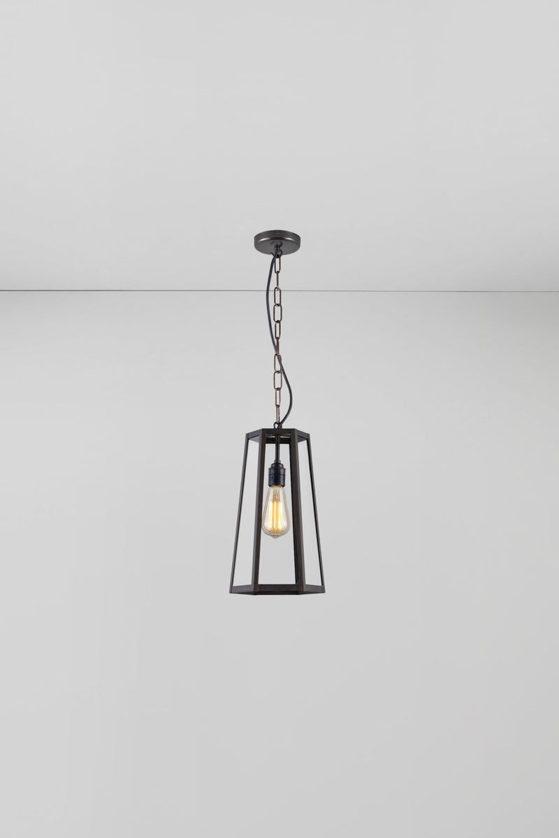 btc Hex Pendant 7651 Weathered Brass / Clear
