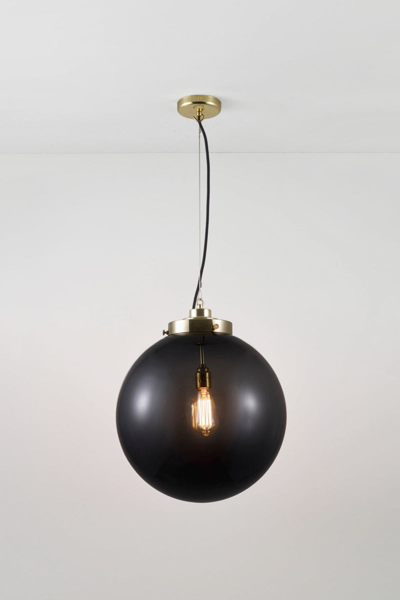 btc Large Globe Pendant Brass / Anthracite